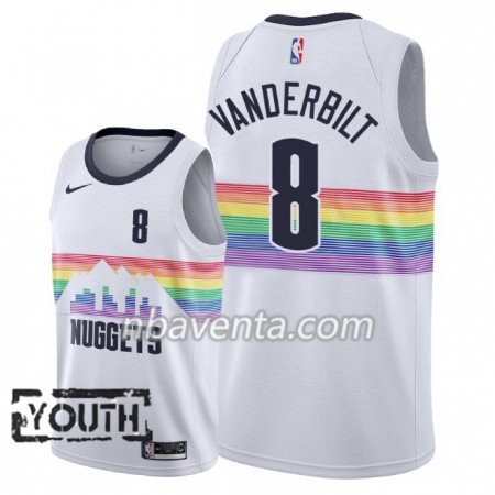 Camiseta Niños Denver Nuggets Jarred Vanderbilt 8 2018-19 Nike City Edition Blanco Swingman